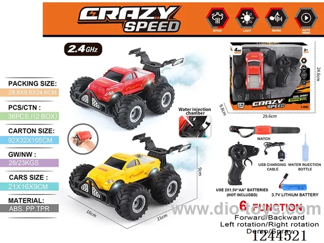1:16 2.4G 6ch rc car with watch/spray included battery