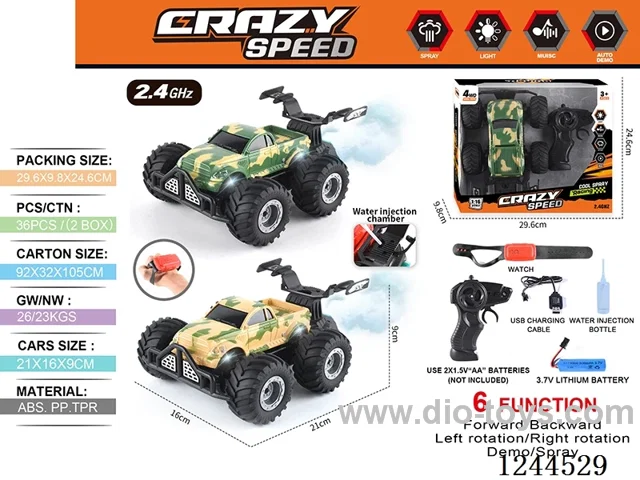 1:16 2.4G 6ch rc car with watch/spray included battery