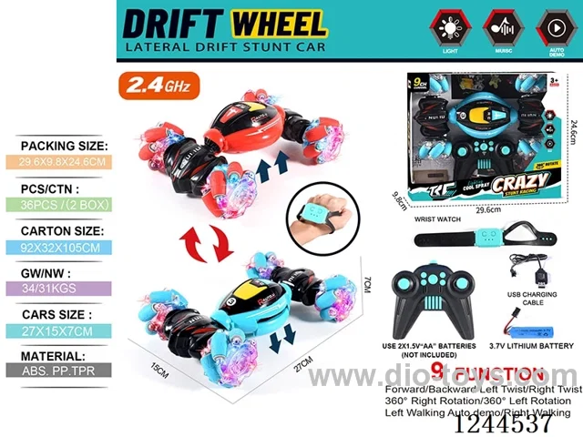 2.4G 9ch rc car W L/M/ watch included battery