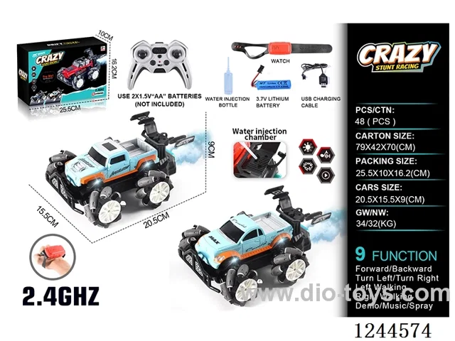 2.4G 9ch rc car 2 mixed W L/M/spray/watch included battery