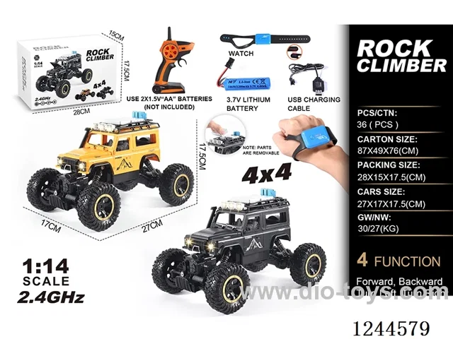 1:14 2.4G 4ch 4WD rc car with watch included battery