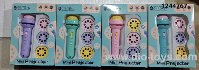 Projection flashlight with 6 pcs slides in window box