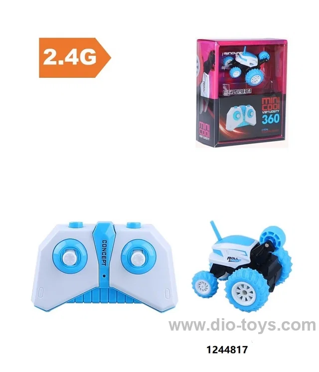 2.4GHz RC Control Car Toys for Kids 360 Rotating Stunt Cars with Wheel Lights Off-Road in color box