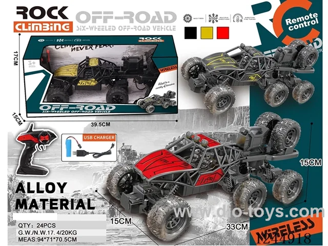 Alloy 6-wheeled climbing RC car Included battery 3 colors