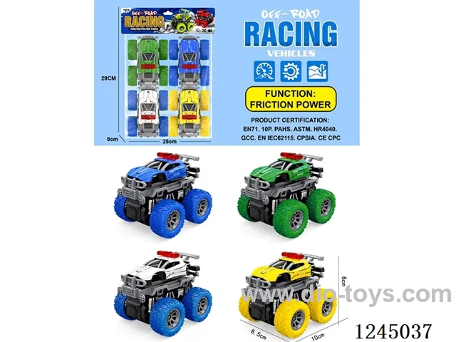 inertial stunt police car 4PCS