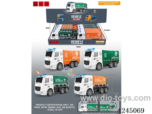 inertia/light/music/pushbutton/environmental protection vehicle 8PCS included battery