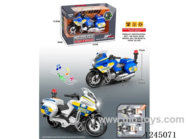 inertia BMW motorbike police car/light/music/3 pushbutton