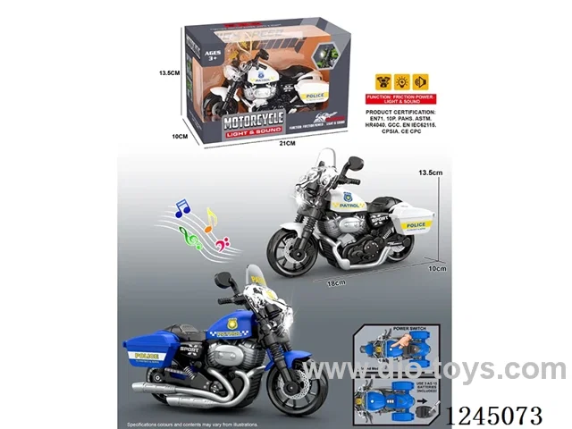 inertia Harley motorbike police car/light/music/1 Buttons Included Battery