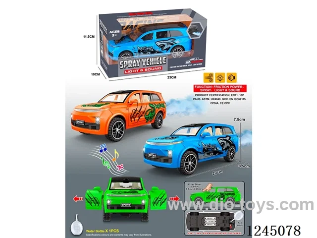 Inertia/Lights/Music/Open Door/Spray Vehicle (+Water Bottle) Not Included Battery