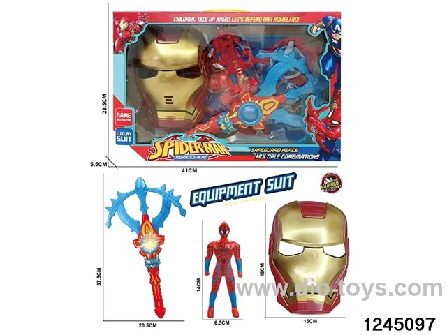 Heroes & ironman mask & weapon set