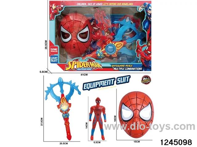 Heroes & spider mask & weapon set