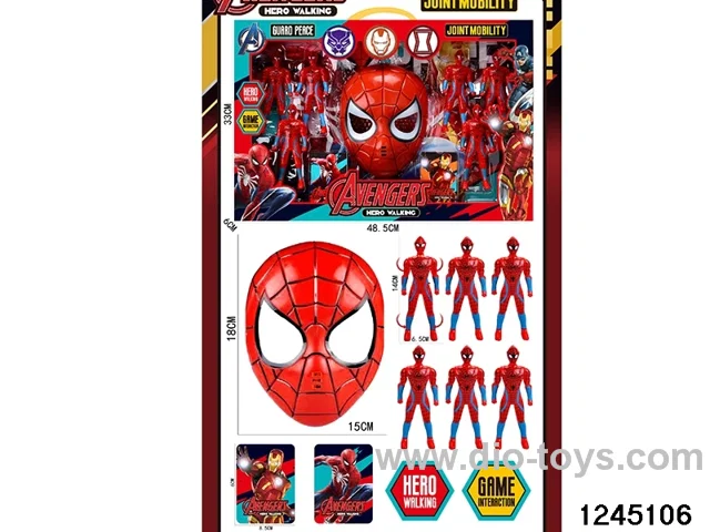 6pcs 14cm spiderman weapon sets