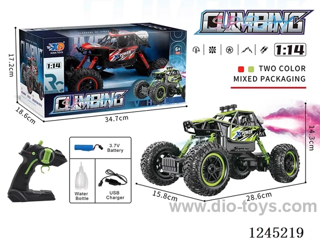1:14 40MHZ RC Climbing Buggy with spray/Lights(3.7V Li-Po USB Cable) (Included Battery)2 colors