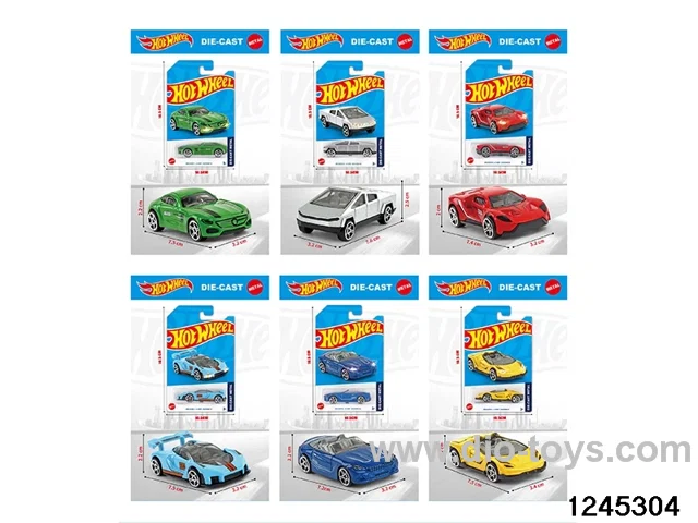 1:64 free wheel metal car (6 style random mix)