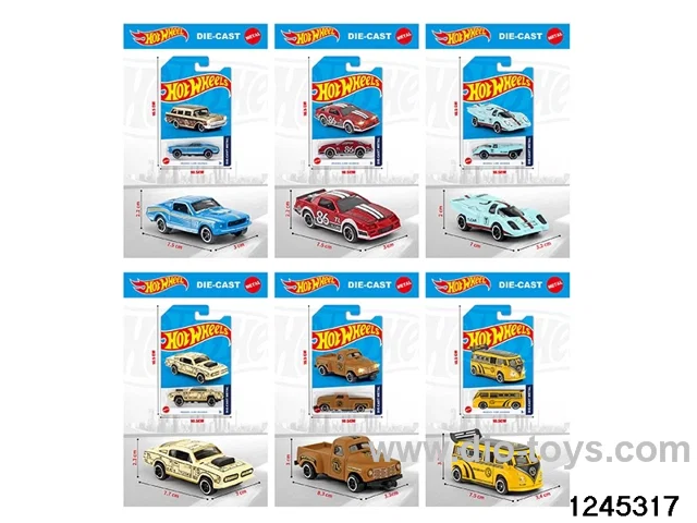 1:64 free wheel metal car (6 style random mix)