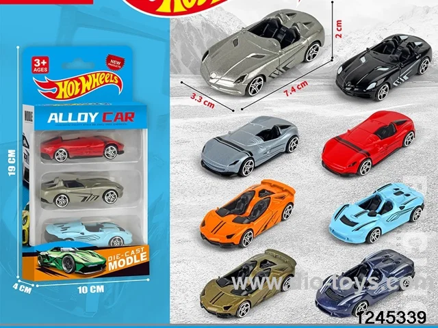 1:64 free wheel metal car (3 style random mix)