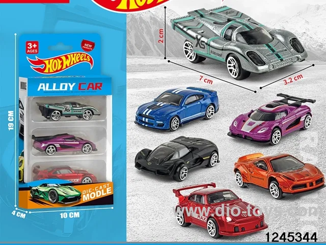1:64 free wheel metal car (3 style random mix)