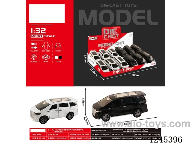 1:32 pull back alloy car W L/M(12pcs)included battery