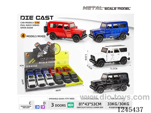 1:36 Triple Open Door Alloy pull back Wazoo Off-Road car (12pcs)