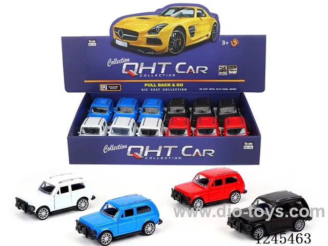 1:32 Niva pull back alloy car doors can be opened, 4-color mix (12pcs)