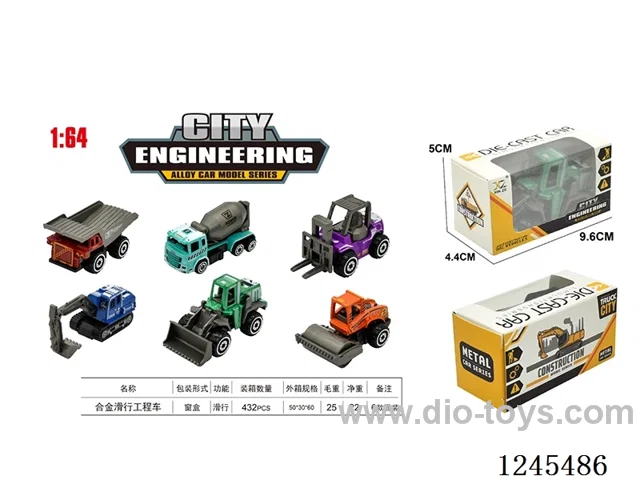 Alloy free wheel engineering car 6 mixed