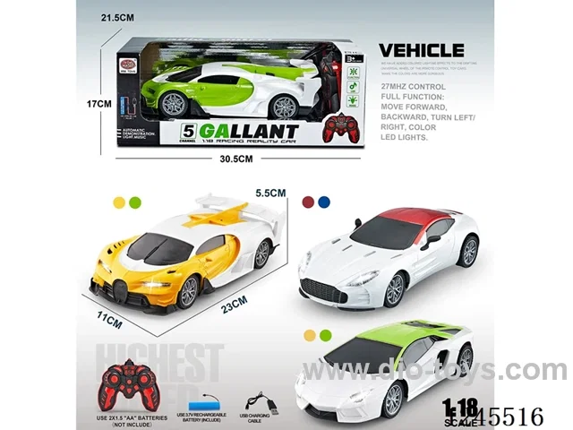 1:18 5ch RC Car included battery( 4-color mix) (headlights)
