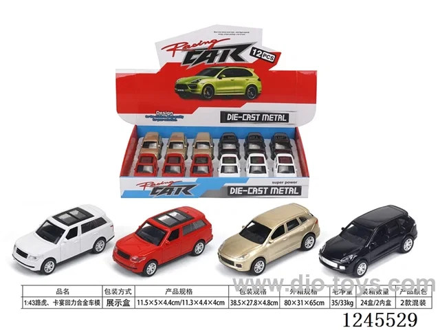 1:43 Land Rover, Cayenne pull back alloy car model(12pcs)