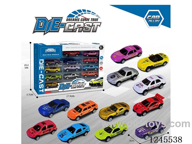 12pcs free wheel Alloy Small Car