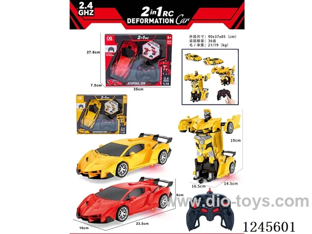 1:18 RC One-touch Transform Lamborghini (Lights) 2 Colours Mixed included battery