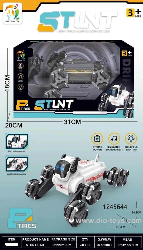 13CH  Eight-Wheeled Stunt Remote-Controlled Dog in color box