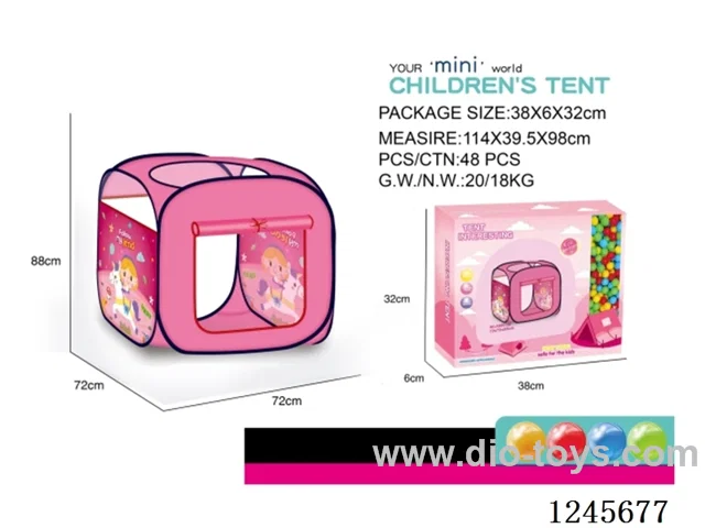 Square children's tent (6 balls)