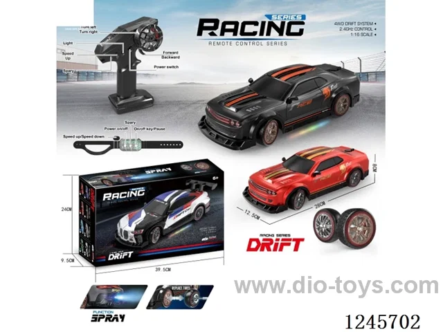 2.4G RC drift car with light/spray included battery
