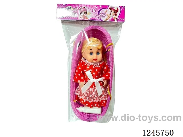 12-inch cradle doll with feeding bottle