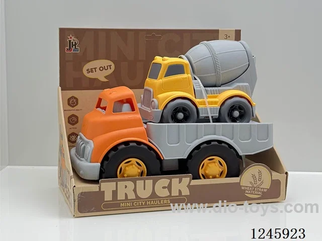 Straw Cartoon Flatbed Truck (free wheel)
