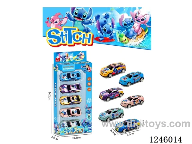 Stitch pull-back alloy car 5 PCS