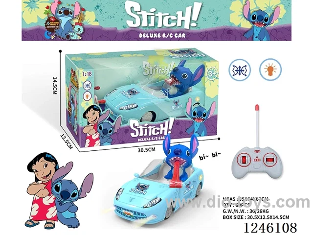 1.18 Stitch RC car with lights not included battery