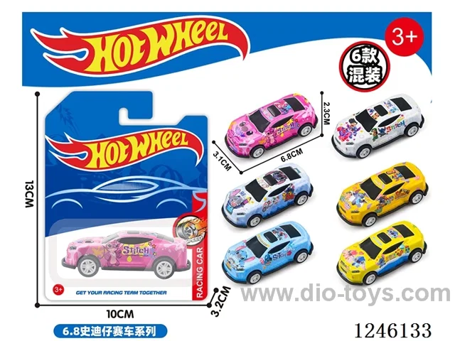 Stitch iron pull-back metal car 6 colors