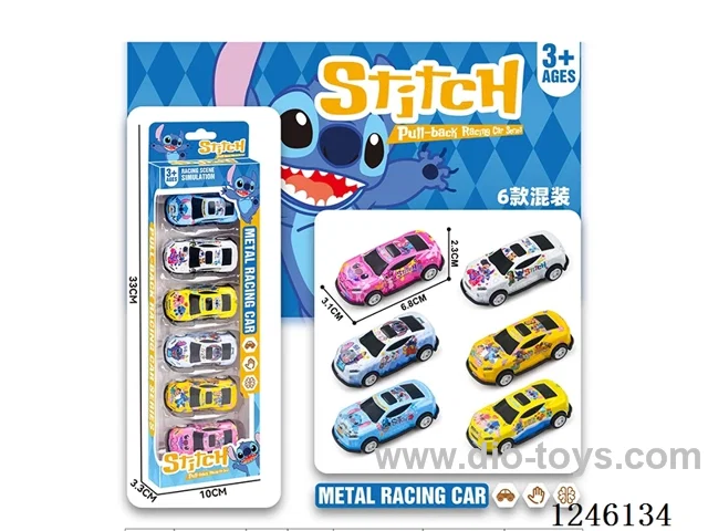 Stitch metal pull-back iron car 6 colors