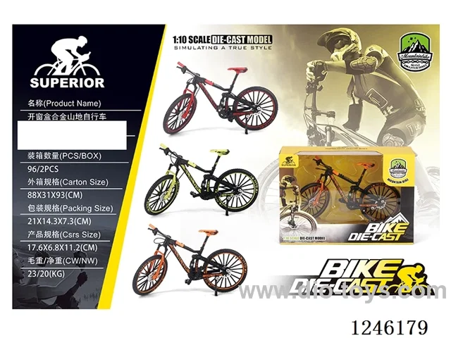 1:10 Alloy Mountain Bike. 3 Colours Mixed-free wheel