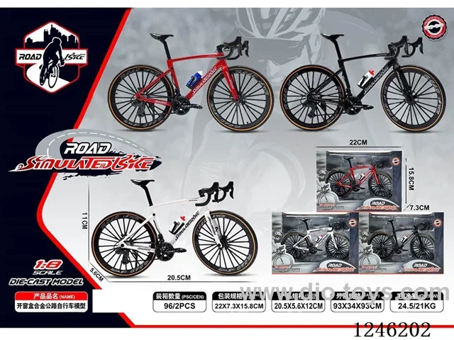 1:10 Alloy Mountain Bike, 3 Colours Mixed - free wheel