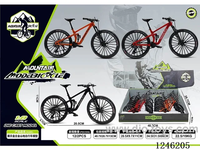 1:10 Alloy Mountain Bike 12PCS, 3 Colours Mixed - free wheel