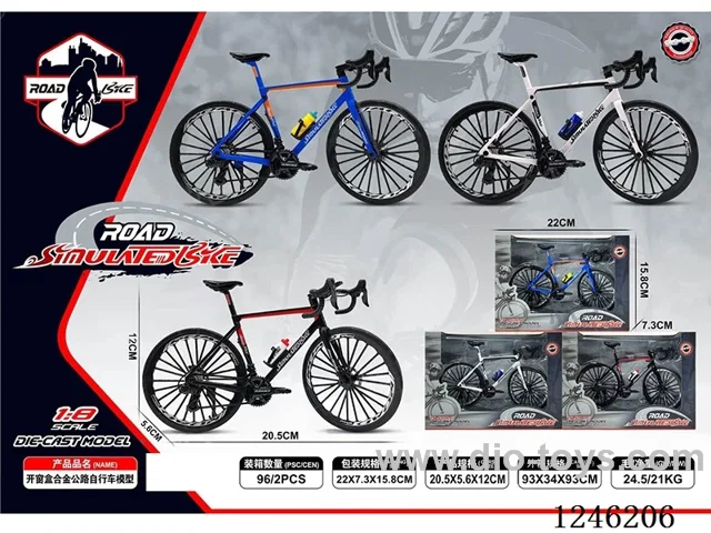 1:10 Alloy Mountain Bike, 3 Colours Mixed - free wheel