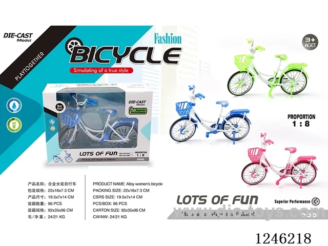 1:8 Alloy Mountain Bike, 3 Colours Mixed - Free Wheel