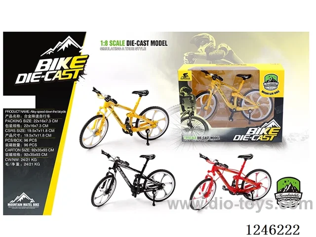 1:8 Alloy Mountain Bike, 3 Colours Mixed - Free Wheel