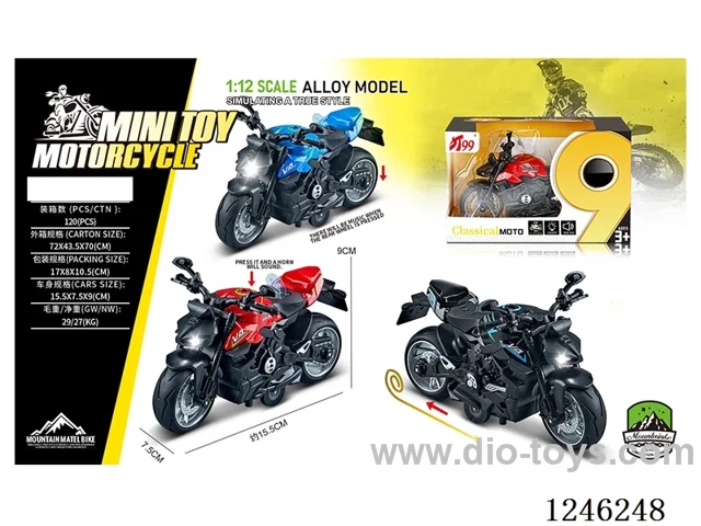 Ducati alloy motorbike - pull back, W L/M, included battery