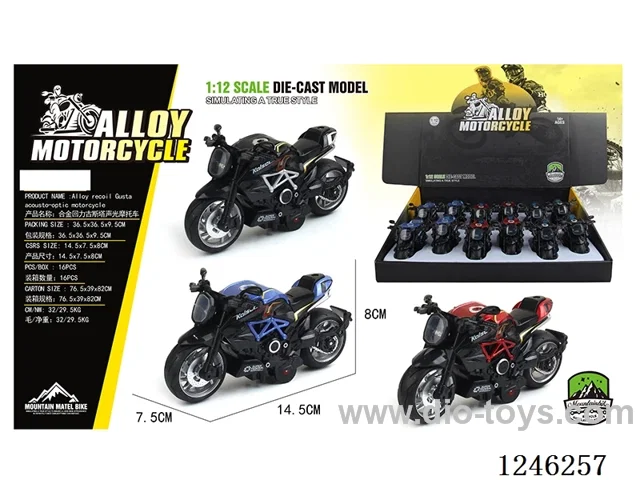 Ducati V4 alloy motorbike - pull back, W L/M, included battery