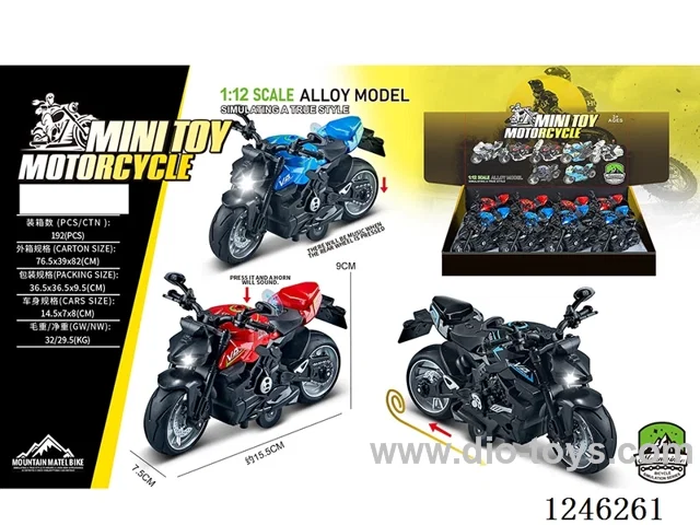 Ducati alloy motorbike - pull back, W L/M, included battery