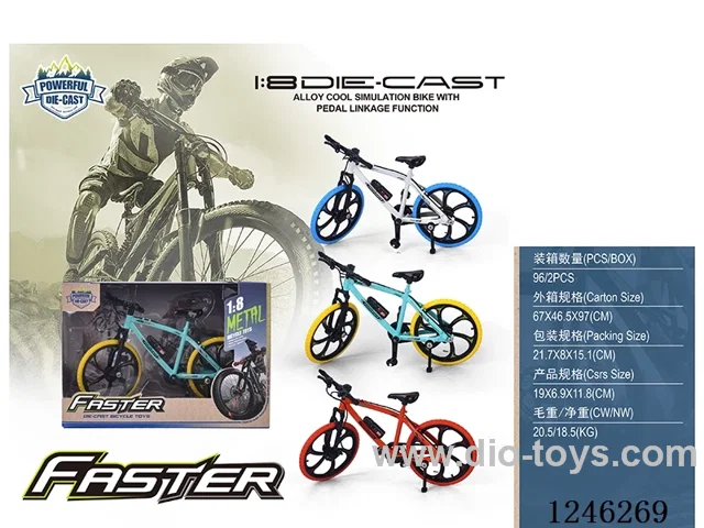 1:8 Alloy Mountain Bike 3 Colours Mixed - free wheel