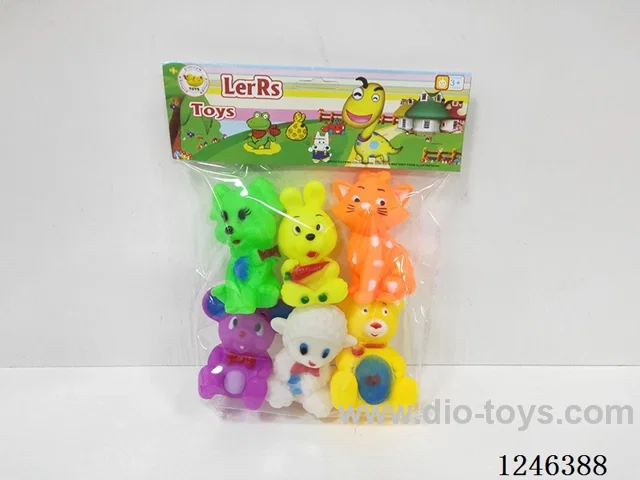 Rubber-moulded Animals 6-Piece Set