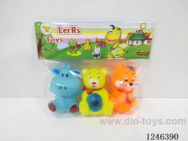 Rubber-moulded Animals 3PCS
